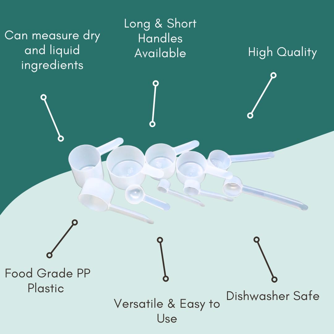 1 mL (1 CC) Long Handle Scoop for Measuring Coffee, Pet Food, Grains, Protein, Spices and Other Dry Goods (Pack of 25)