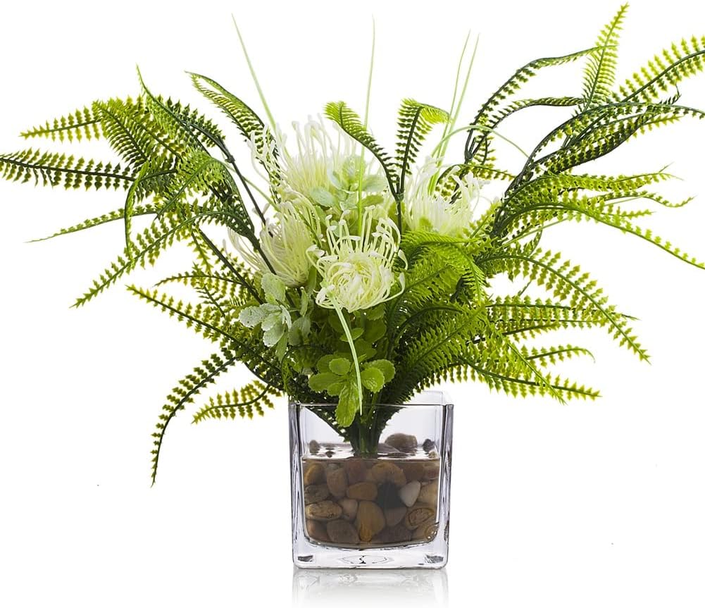 EnovaFloral Cube Glass Vase, 5x5 Inch Square Glass Vase - Floating Candle Holder for Wedding Centerpieces and Home Office Decor