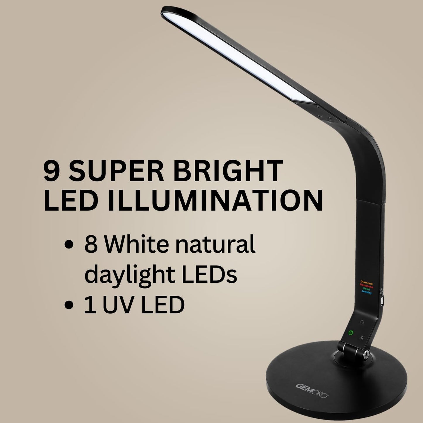 GemOro Horizon 2 LED Light | Adjustable Inspection Lamp for Diamonds Gemstones Pearls Jewelry | Enhanced Lighting with Smart Technology