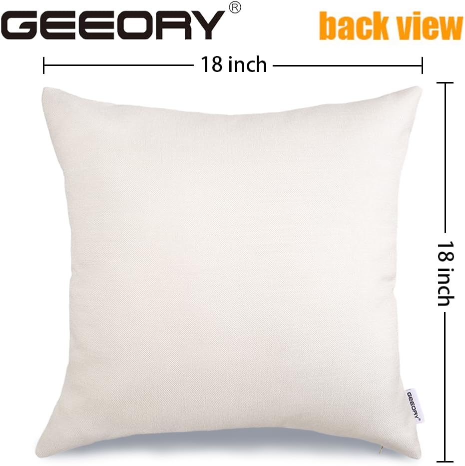 GEEORY Winter Christmas Throw Pillow Covers 18 x 18 Inch Set of 4, Xmas Trees Snowflake Snowman Joy Plaid Holiday Farmhouse Decorative Cushion Cases for Home Decoration G582-18