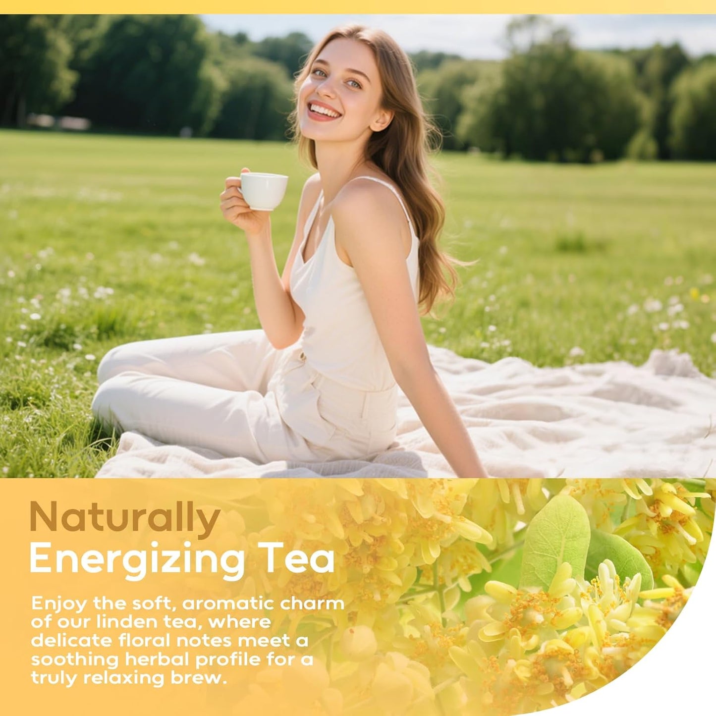 FullChea - Linden Tea, 36 Teabags, Linden Leaf and Flower - Natural Tilo Tea - Non-GMO - Caffeine-free - Support Respiratory & Boost Immune System