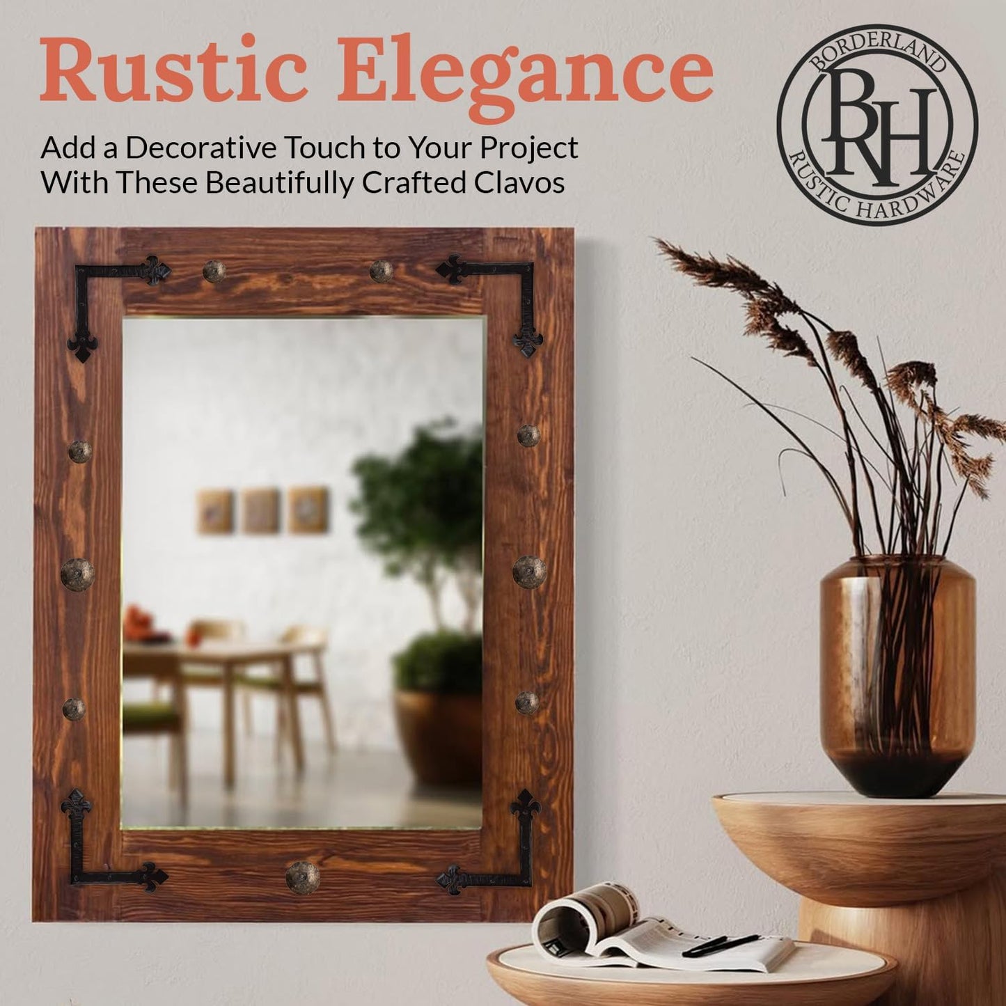 50 Pack 1.25" Round Head Iron Clavos Decorative Nails – Unfinished – Handmade Rustic Round Fasteners for Farmhouse Shutters, Faux Wood Beams, Barn Doors, Shutters, Gates – Ornamental Wood Accent