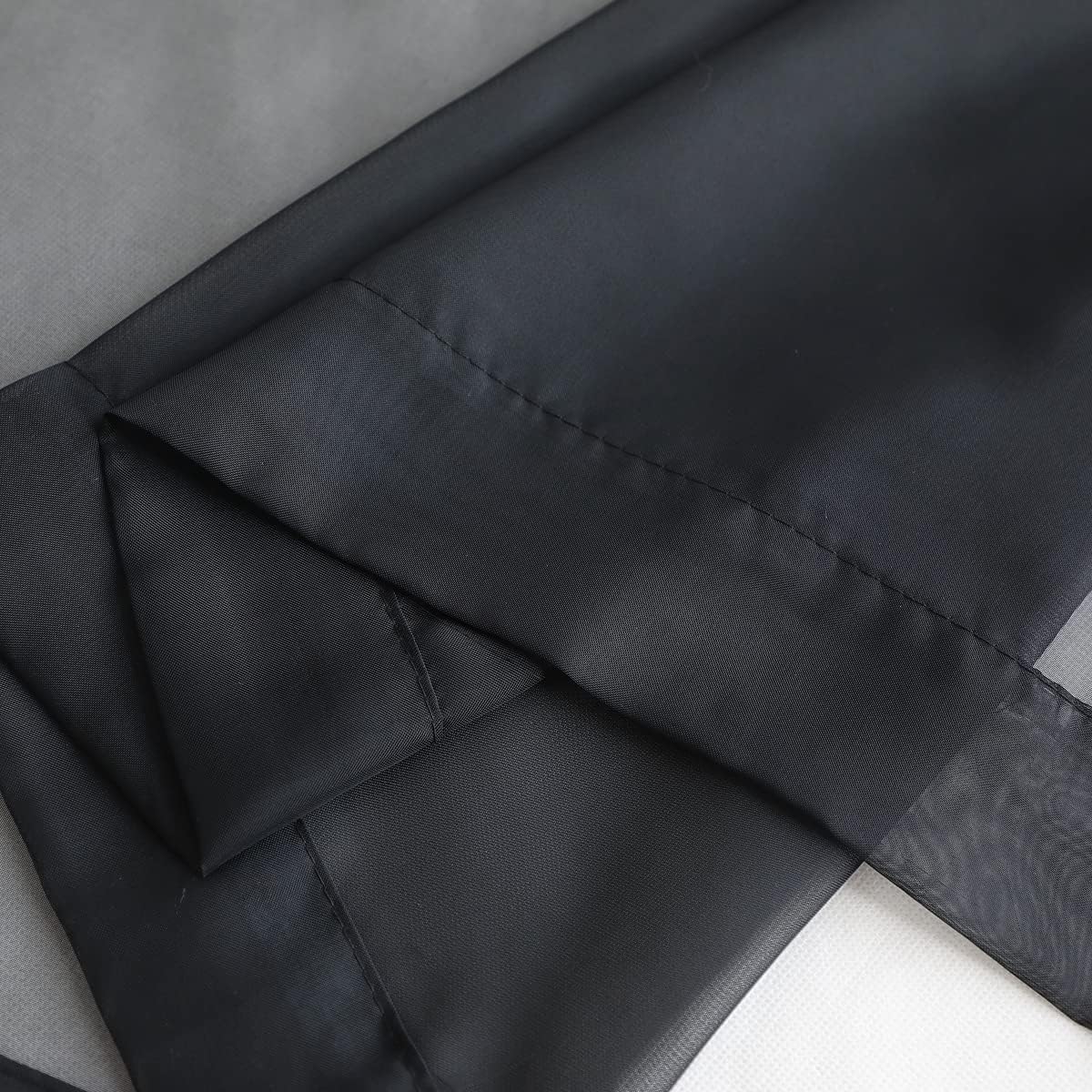 Window Black Sheer Curtains 48 Inches Width 90 Inches Long 2 Panels Sheer Curtains Clear Curtains Basic Rod Pocket Panel for Home Living Room Bedroom Kids Room Yard Patio Parlor Sliding