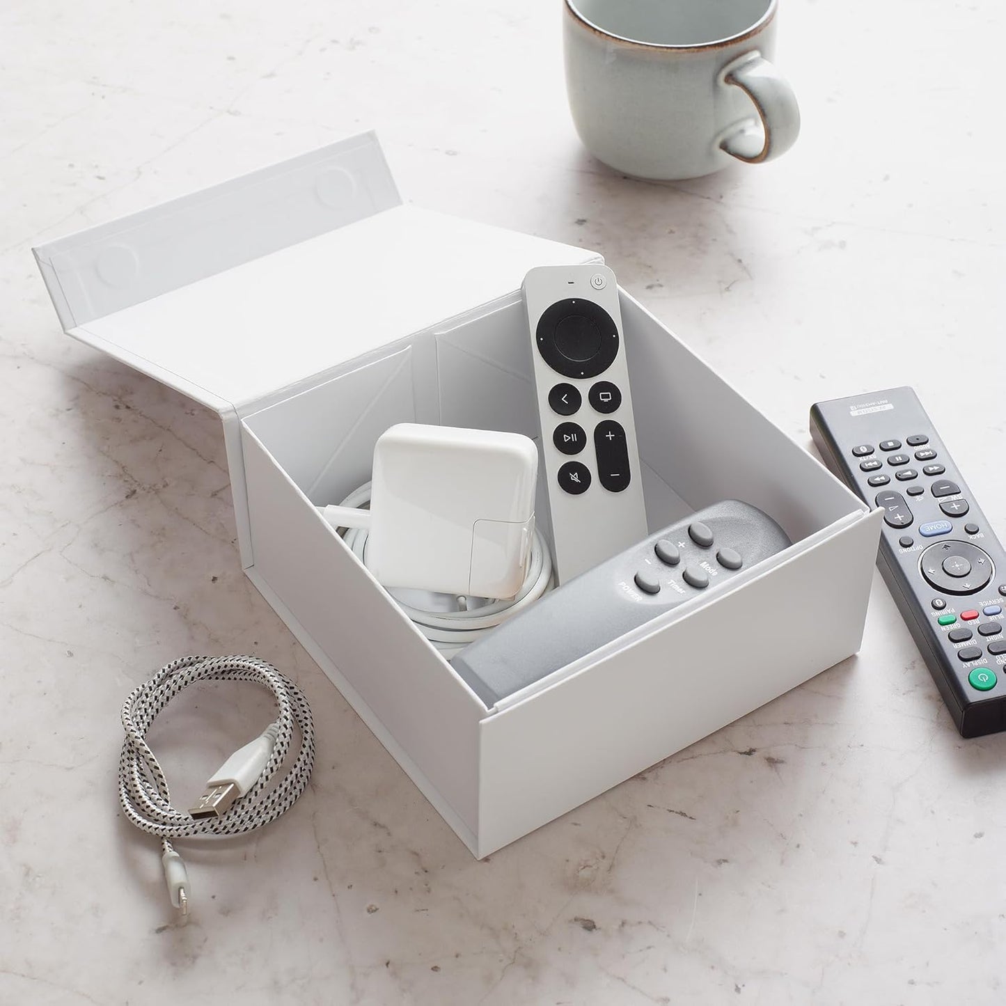 CECOBOX - Gift Boxes with Lids for Presents 6"x6"x2.75" - Matte, Collapsible Magnetic Closure Gift Box - Groomsmen & Bridesmaid Proposal Boxes, Wedding, PR, Birthdays, Holidays (White)