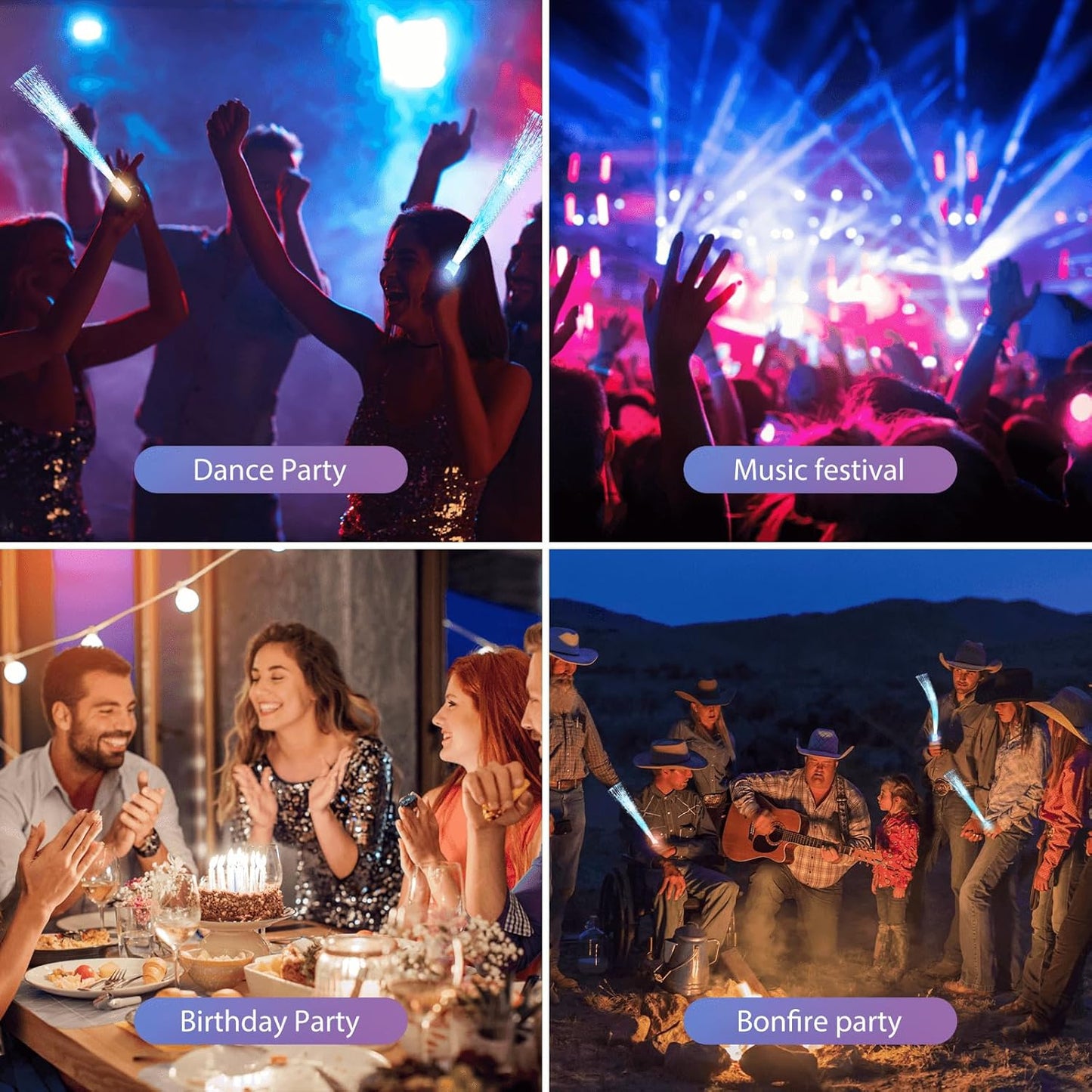 28 Pcs Sparkler Firework Sticks Glow Fiber Optic Wands, LED Flashing Sticks Light Up Toy for Adults Kids, Glow in The Dark Party Supplies Favor Bulk Magic Rave Decoration for Wedding Christmas Easter