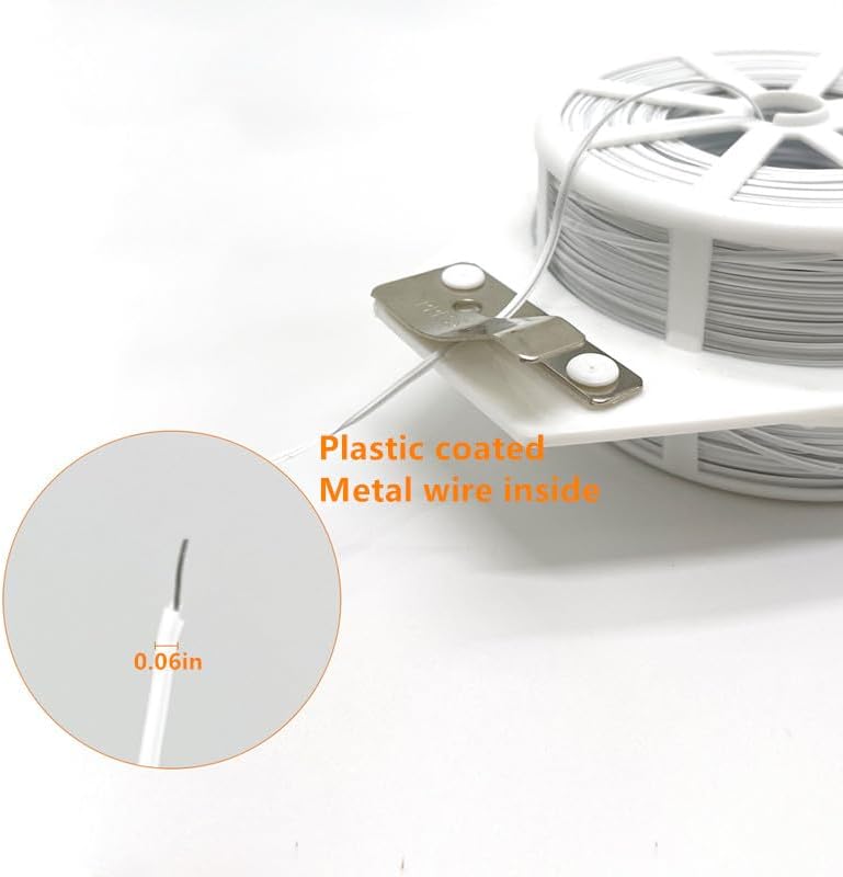 656ft (200m) Twist Ties, Garden Plant Ties with Cutter, Reusable Multifunctional Plant Ties, Fixing Vines Plant Support for Gardening Home Office(White)