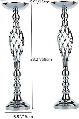 Twist Candleholder Stands & Metal Centerpieces for Reception Tables - Wedding Flower Arrangement Vases for Home Decor