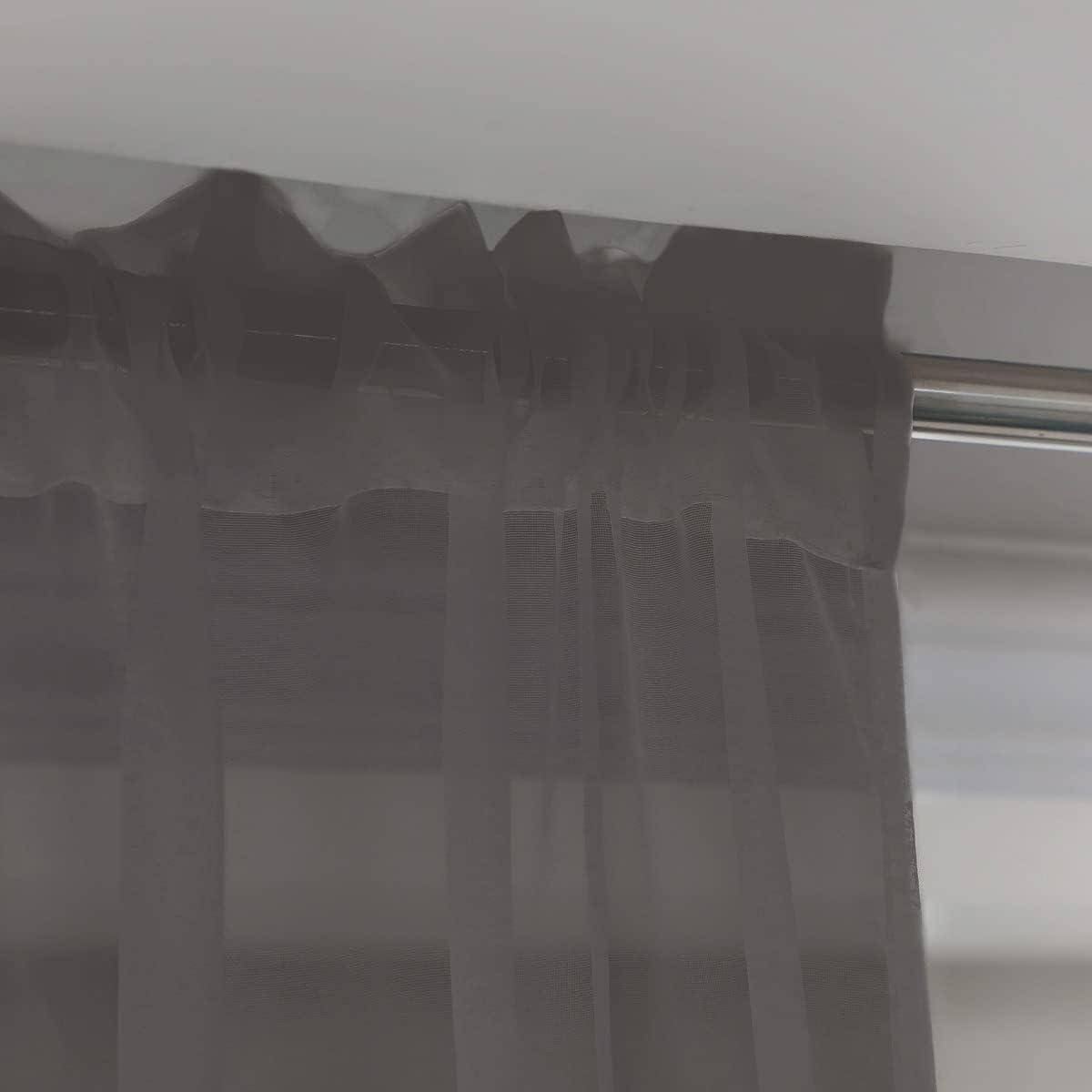 Window Dark Grey Sheer Curtains 60 Inches Width 130 Inches Long 2 Panels Sheer Curtain Clear Curtains Basic Rod Pocket Panel for Home Living Room Bedroom Kids Room Yard Patio Parlor Sliding