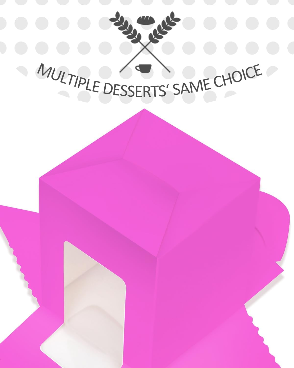 qiqee Roland Cupcake Boxes Individual Cupcake Holders Disposable 50pcs Single Cupcake Boxes with Window 3.7" 3.7"*4.5" Cupcake Containers