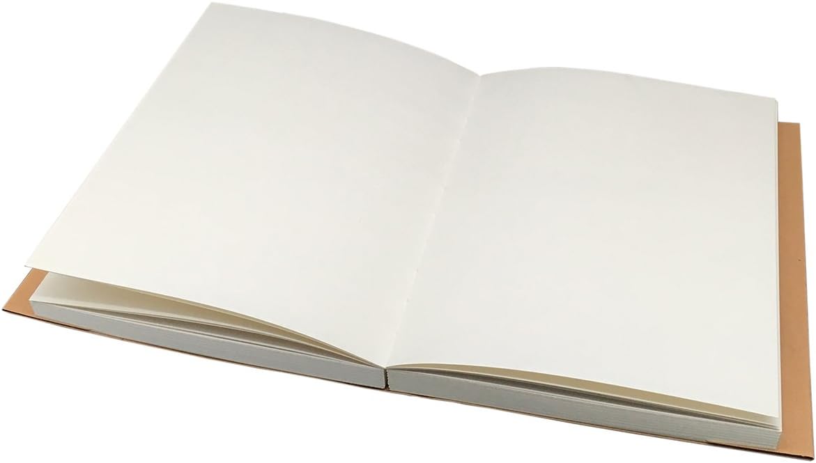 Kraft Cover Drawing Notebook & Sketchbook – Set of 2 Blank Plain Sketch Books – 125g Thick Paper A5 Size, 150x210mm Paper Ideal for Drawing & Sketching- 128 sheets/256 pages – 180 Degree Opening, 2pcs