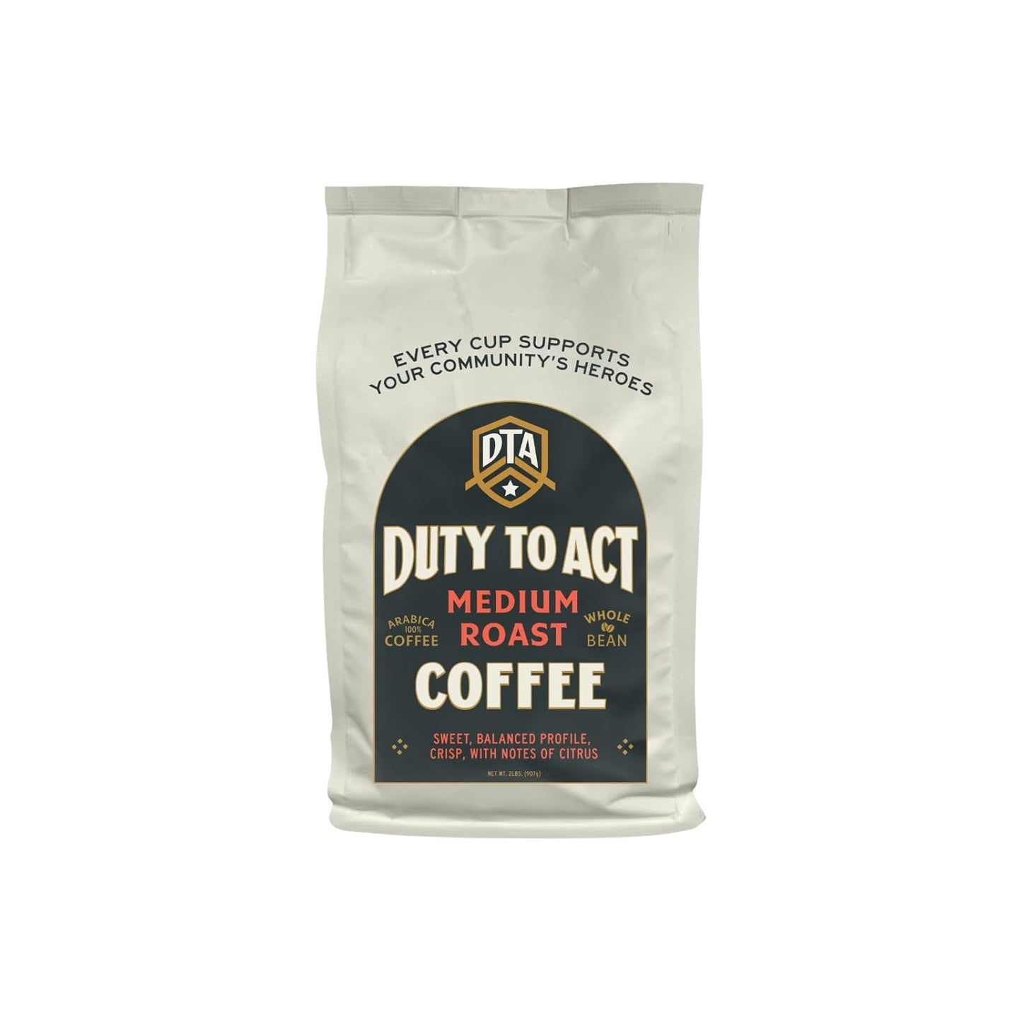 Duty to Act Medium Roast Whole Bean Coffee, 2 lbs (Pack of 5)