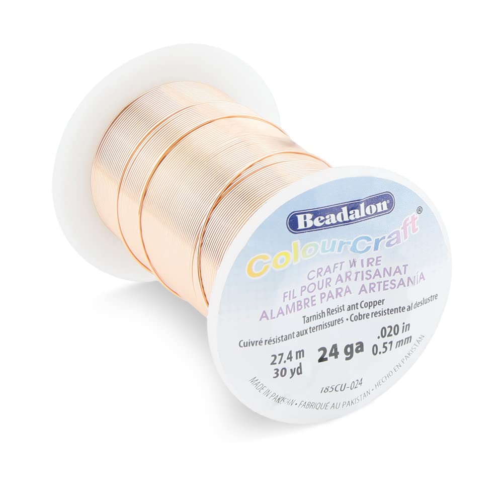 Beadalon ColourCraft Wire, 24 Gauge, Copper Color, 30 yd Spool