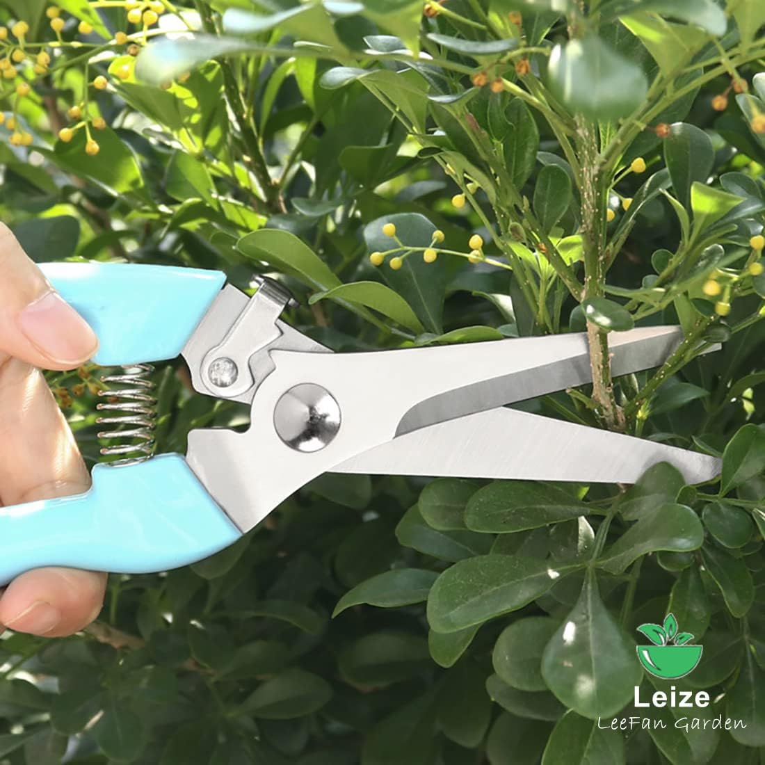 Leize Flower Scissors Set, 2 Pack Premium Thickened Stainless Steel Floral Shears, Strong Pruner for Flowers, Branches and Leaves, Upgrade