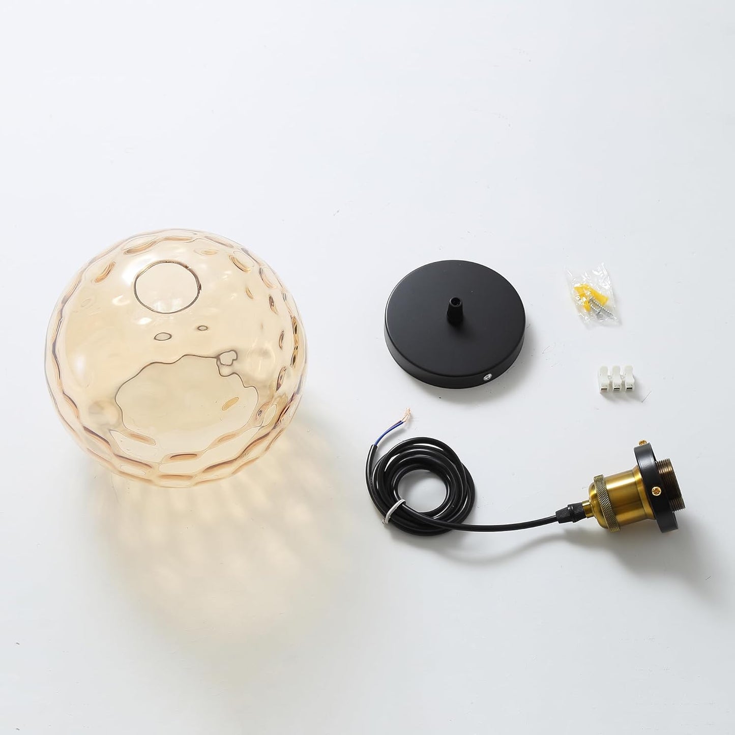 Pendant Light Shade Industrial Hanging Lights Fixtures Ceiling Outdoor Pendant Lighting for Kitchen Island Dining Room Unique Lamp in Kitchen Farmhouse Bedroom (Amber, 7.8 Inches)