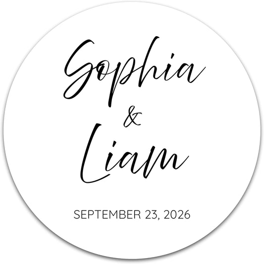 Personalized Wedding Stickers - Custom Wedding Envelope Seals for Invitations, Thank You Cards, and Save The Date (50-1000 Stickers) (Elegant Names)
