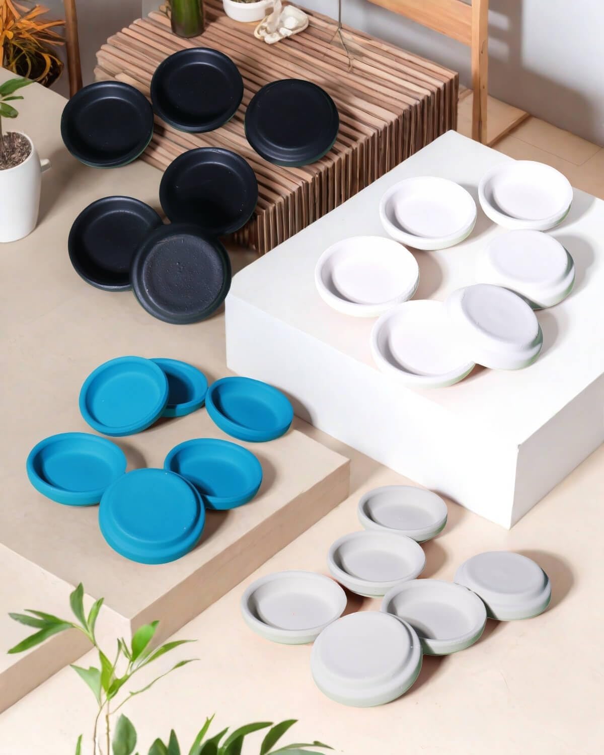 vensovo 2 Inch Grey Terracotta Plant Saucer Pots Tray - 12 pcs Mini Planter Saucers for Indoor & Outdoor Plants, Small Clay Trays Perfect for 1 Inch 1.5Inch Flower Pot