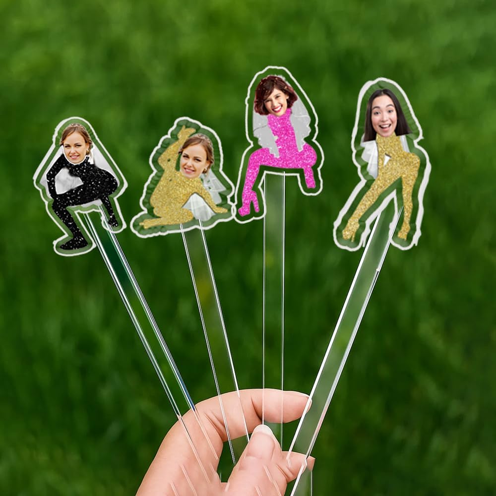 Personalized 50 pcs Double-Sided Wedding Stir Stick, Custom Bride Face Dancers Stir Stick, Acrylic Cocktail Stirrers, Wedding Drink Stirrers,Bridal Shower Gifts, Bachelorette Party Gifts