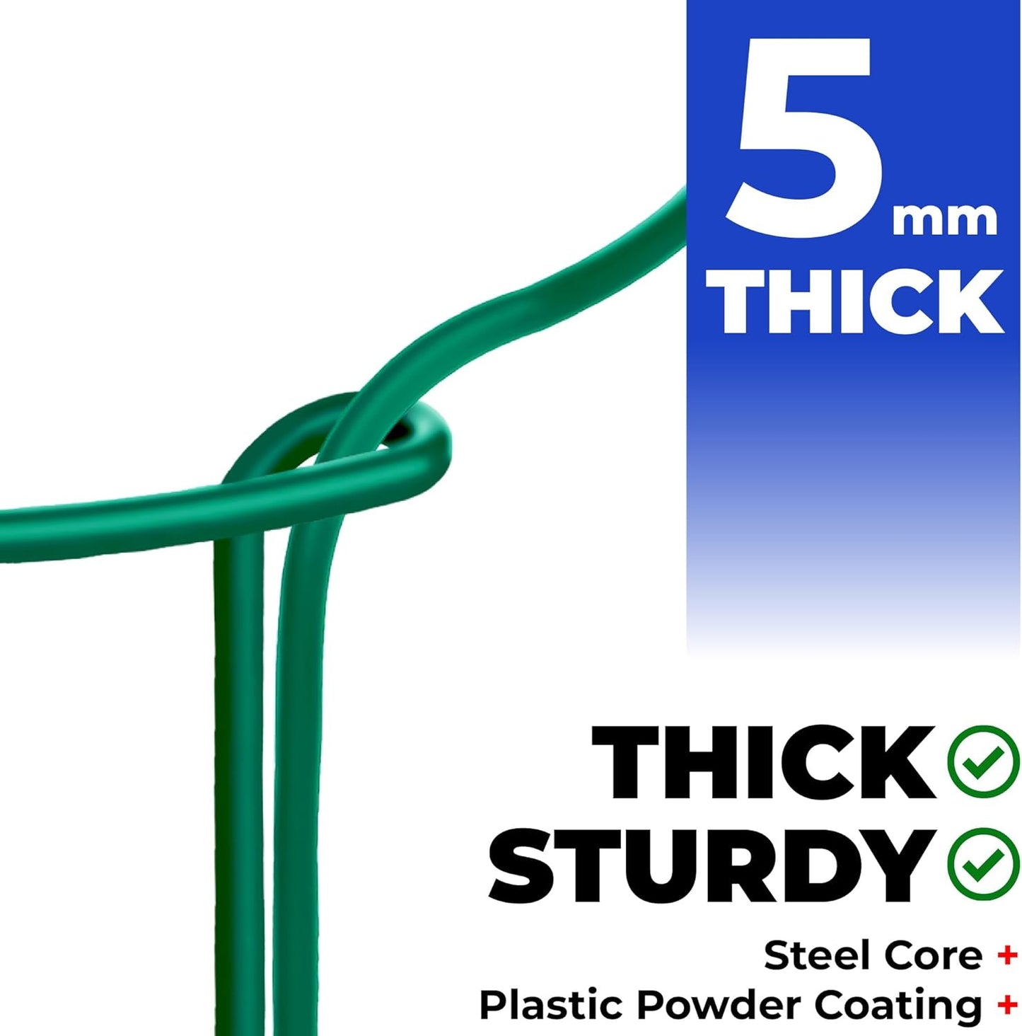 K-Brands Tall Plant Support Stakes – 10"W x 24"H Half Round Peony Cages and Supports for Indoor and Outdoor Plants – Plant Cage Ring Support for Flower - Peony, Tomato, Hydrangea, Rose Bush (6 Pack)