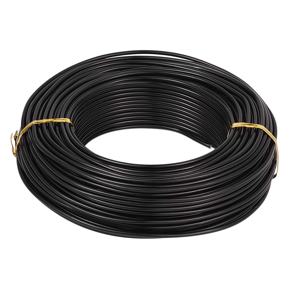 Fashewelry 114 Feet 10 Gauge Aluminum Wire Black Bendable Metal Craft Wire for Beading Jewelry Craft Making (2.5mm)