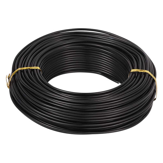 Fashewelry 114 Feet 10 Gauge Aluminum Wire Black Bendable Metal Craft Wire for Beading Jewelry Craft Making (2.5mm)