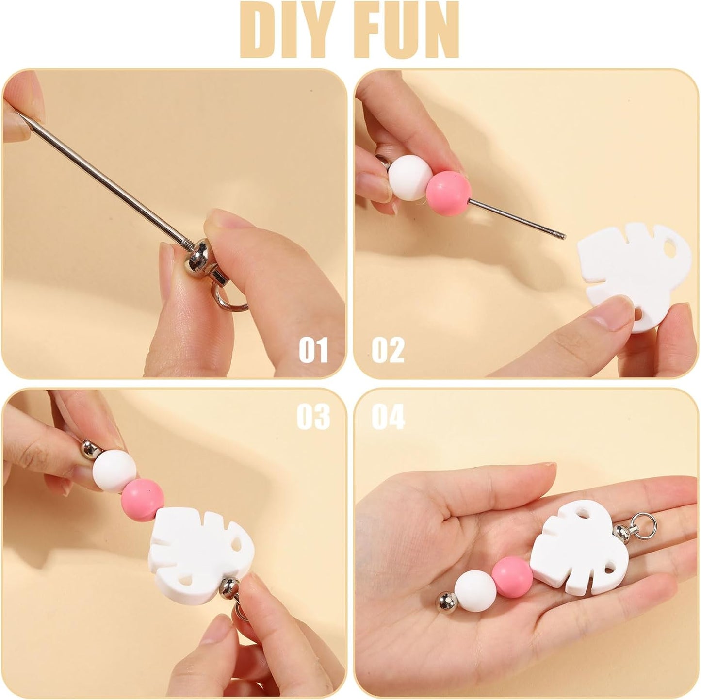 FREEBLOSS 50 Set DIY Beaded Cup Charms for Wine Glasses Party Drink Markers with Secure Clasp Personalized Decorative Mug charms