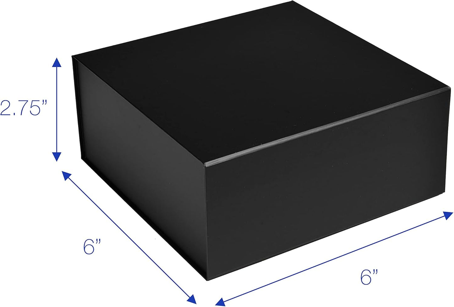 CECOBOX - Gift Boxes with Lids for Presents 6"x6"x2.75" - Matte, Collapsible Magnetic Closure Gift Box - Groomsmen & Bridesmaid Proposal Boxes, Wedding, PR, Birthdays, Holidays (Black)