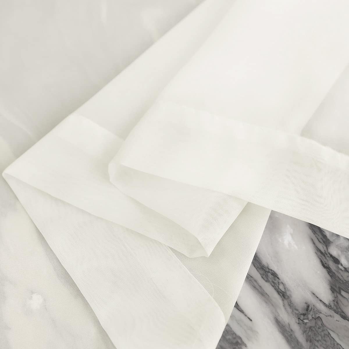 Window Beige Sheer Curtains 48 Inches Width 120 Inches Long 2 Panels Sheer Curtains Clear Curtains Basic Rod Pocket Panel for Home/Living Room/Bedroom/Kids Room