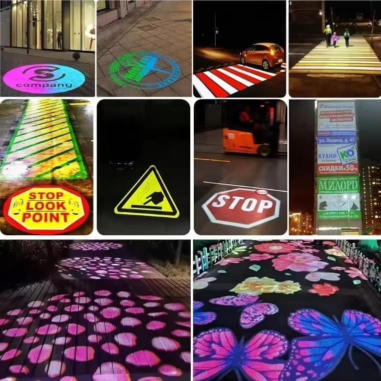 GOBO Projector Custom Logo Projector Lights for Store Business or Outdoor Wall Street Waterproof Ip67 HD Led for Shop Advertising and Wedding (55W)