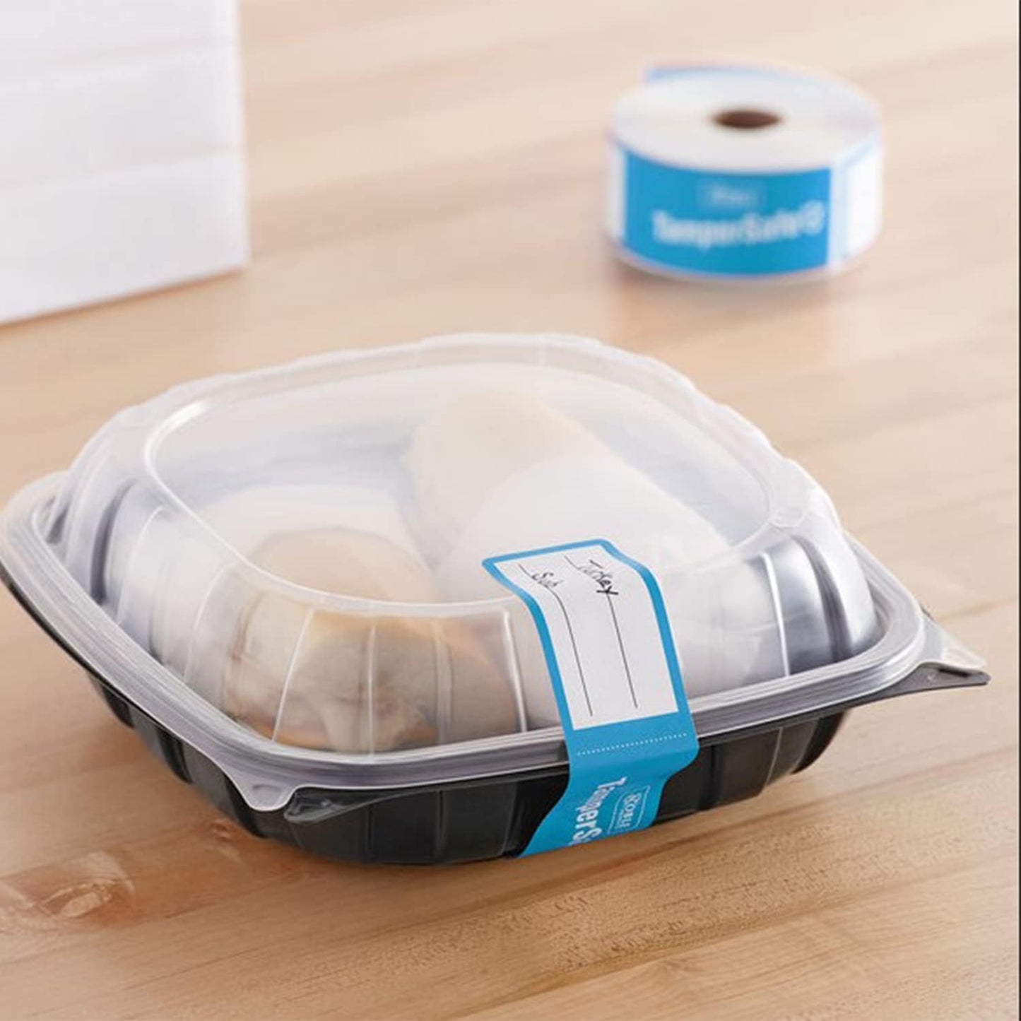 Angel's Peel Lounge Tamper Proof Stickers Roll — Tamper Evident Stickers for Food Delivery, Drink Lids, Containers, Writable Self Adhesive Seal Tape, Easy Application Labels - 1x3in 250-COUNTS, Blue