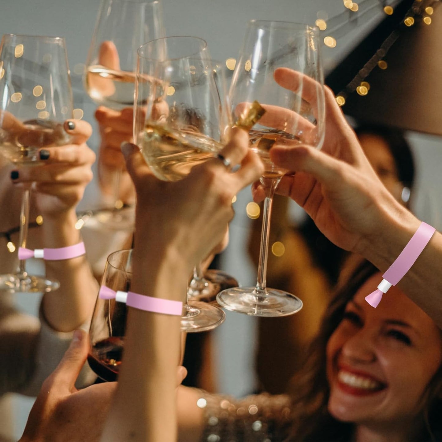 Green-Power America 100 Pcs Cloth Event Wristbands, Event Wristbands, Colored Wrist Bands for Events, for Lightweight Concert Wrist Strap for Activities, Party Bracelets for Events (Color : Pink)