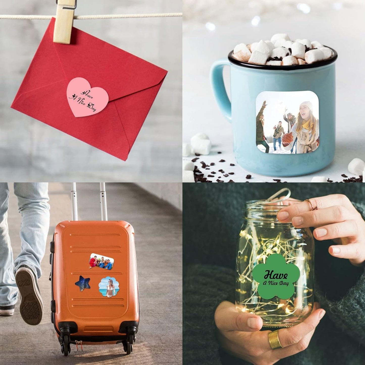 Customized Personalized Stickers for Business Logo - Vinyl Stickers with Photo Text Image - Bulk 200 Pack