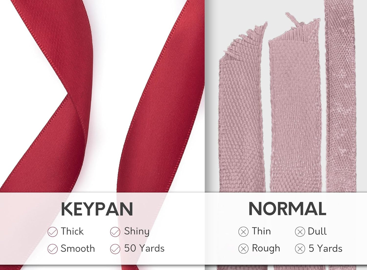 Burgundy Satin Ribbon 7/8 Inch x 50 Yards Double-Faced Ribbons for Christmas Gift Wrapping Flower Bouquet Wedding Paper Bows Invitations Crafts