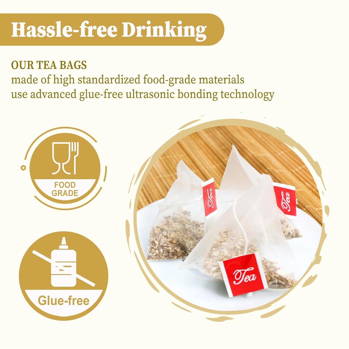 FullChea - Dandelion Root Tea Bags, 100 Teabags, 2.5g/bag - Premium Raw Dandelion Root Tea Detox - Non-GMO - Caffeine-free - Rich in Vitamins & Support Immune System