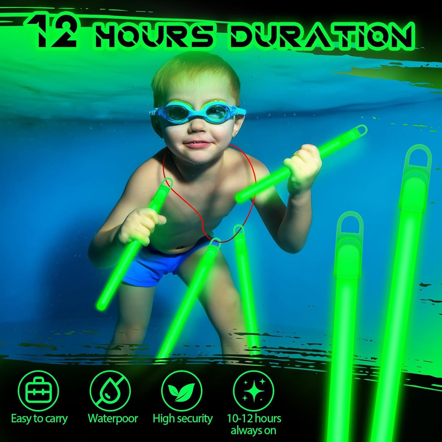 Lewtemi 4" or 6" 100 Pack Bright Glow Sticks Bulk, Glow in The Dark Party Supplies Birthday and Holidays Party Favors