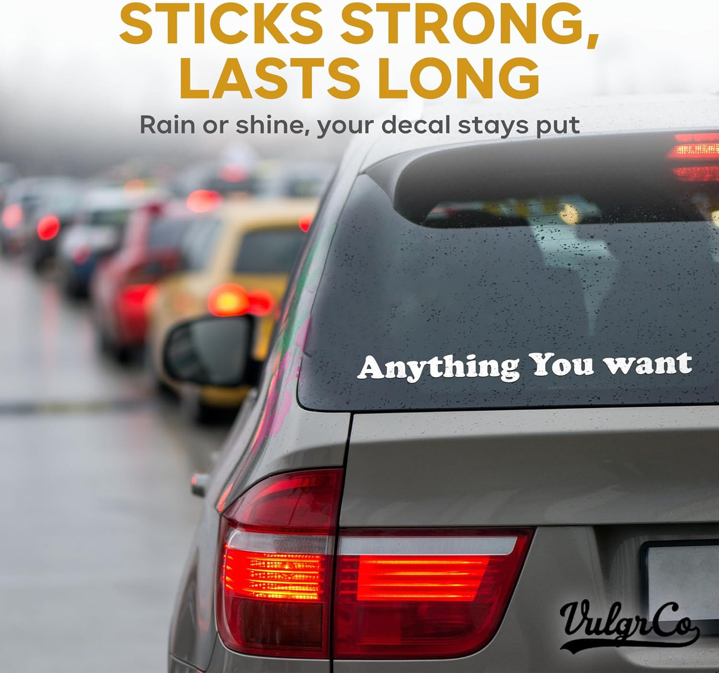 VulgrCo Custom Windshield Decal - Design Your Own Windshield Banner or Custom Window Decals for Cars, Trucks, SUVs - Durable Vinyl Windshield Stickers