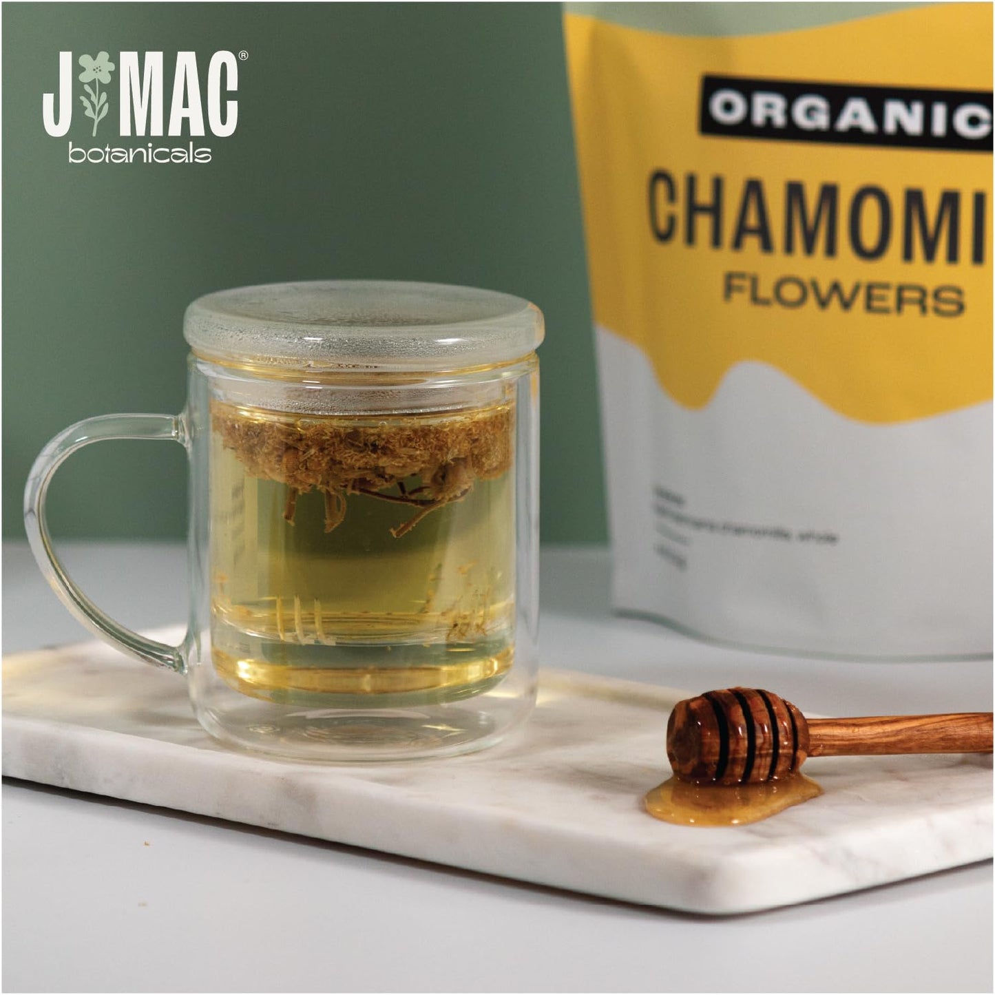 J Mac Botanicals, Organic Chamomile Flowers, Whole Dried Chamomile flower, Loose Leaf tea