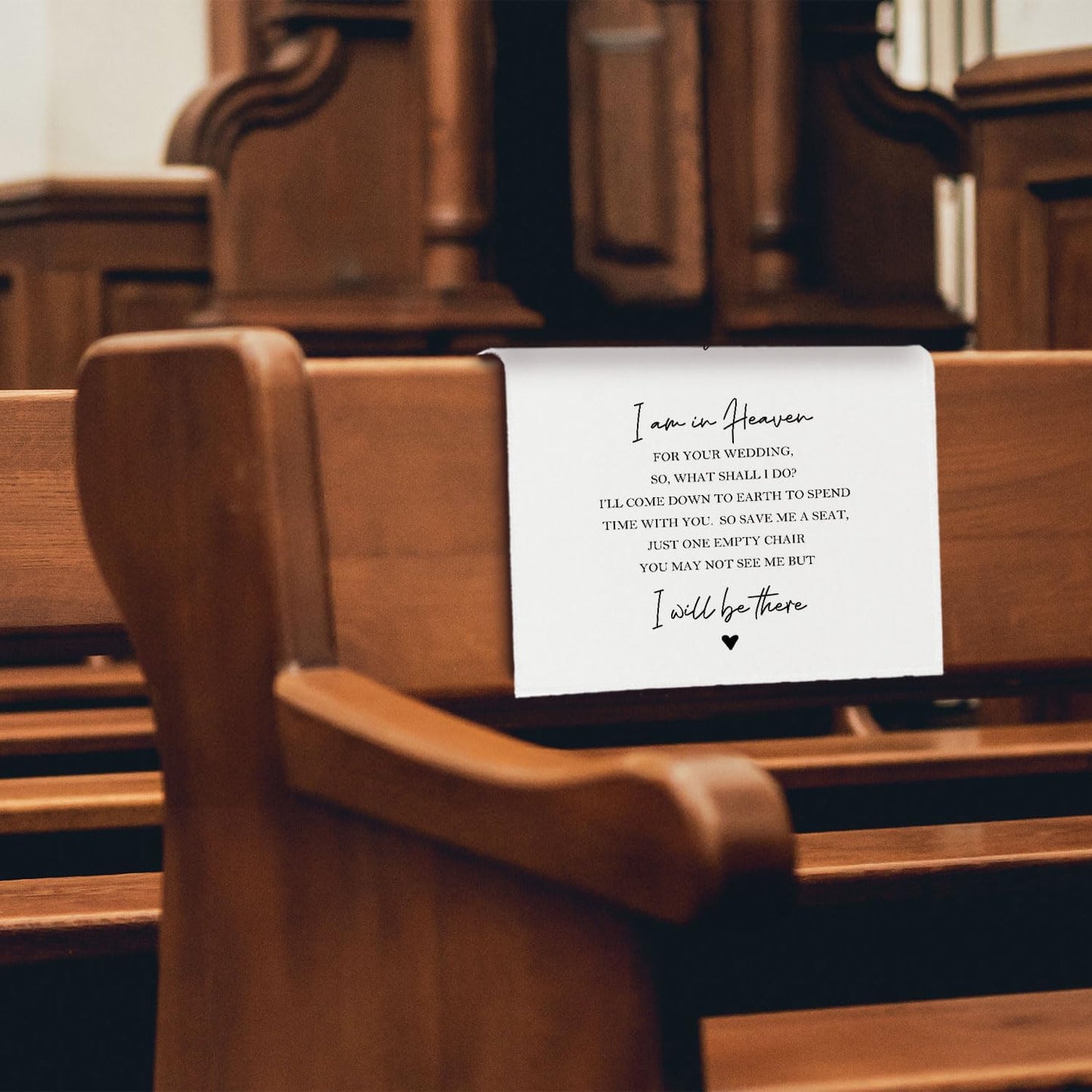 In Loving Memory Wedding Sign, I Am in Heaven for Your Reserved Chair Sign Pew Cloths Seating Placeholder, Wedding Decorations for Reception Celebrations Event (1 Pc)