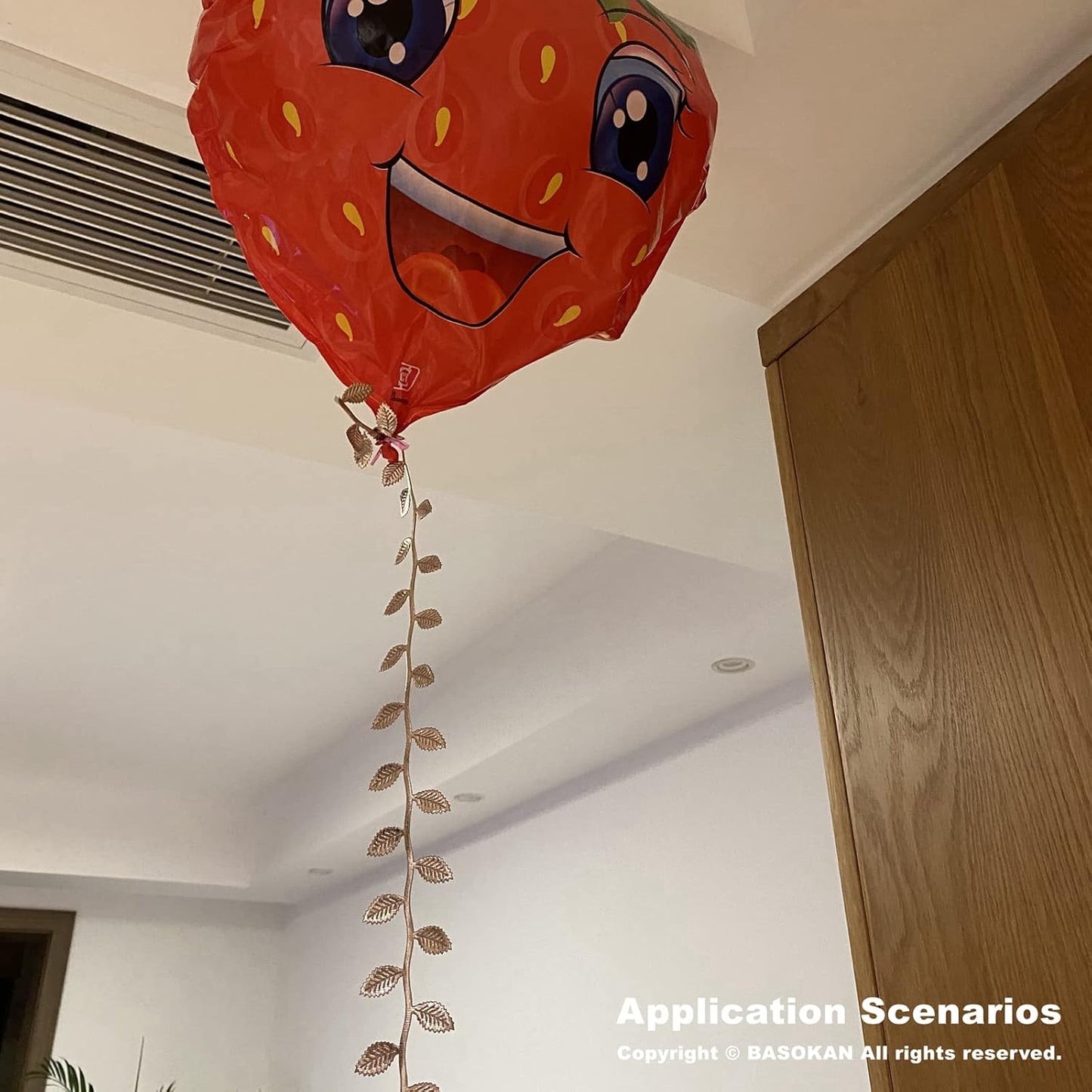 BASOKAN Rose Gold Leaves Ribbon for Wedding Party Home Decorations - 20 Yards - Leaf Trim Rope for Garland and DIY Crafts