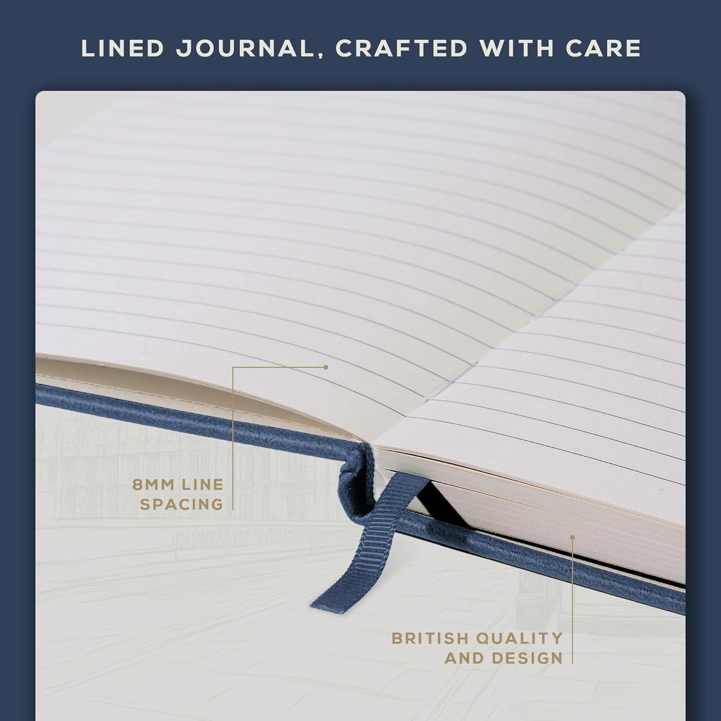 BEECHMORE BOOKS Lined Journal Notebook, 8.5 x 11.5 inch, A4 160 Lined Pages, Hardcover Leather Journals for Women, Men, Writing and Notebooks for Work - 120 GSM Thick Paper, Gifts Box Included