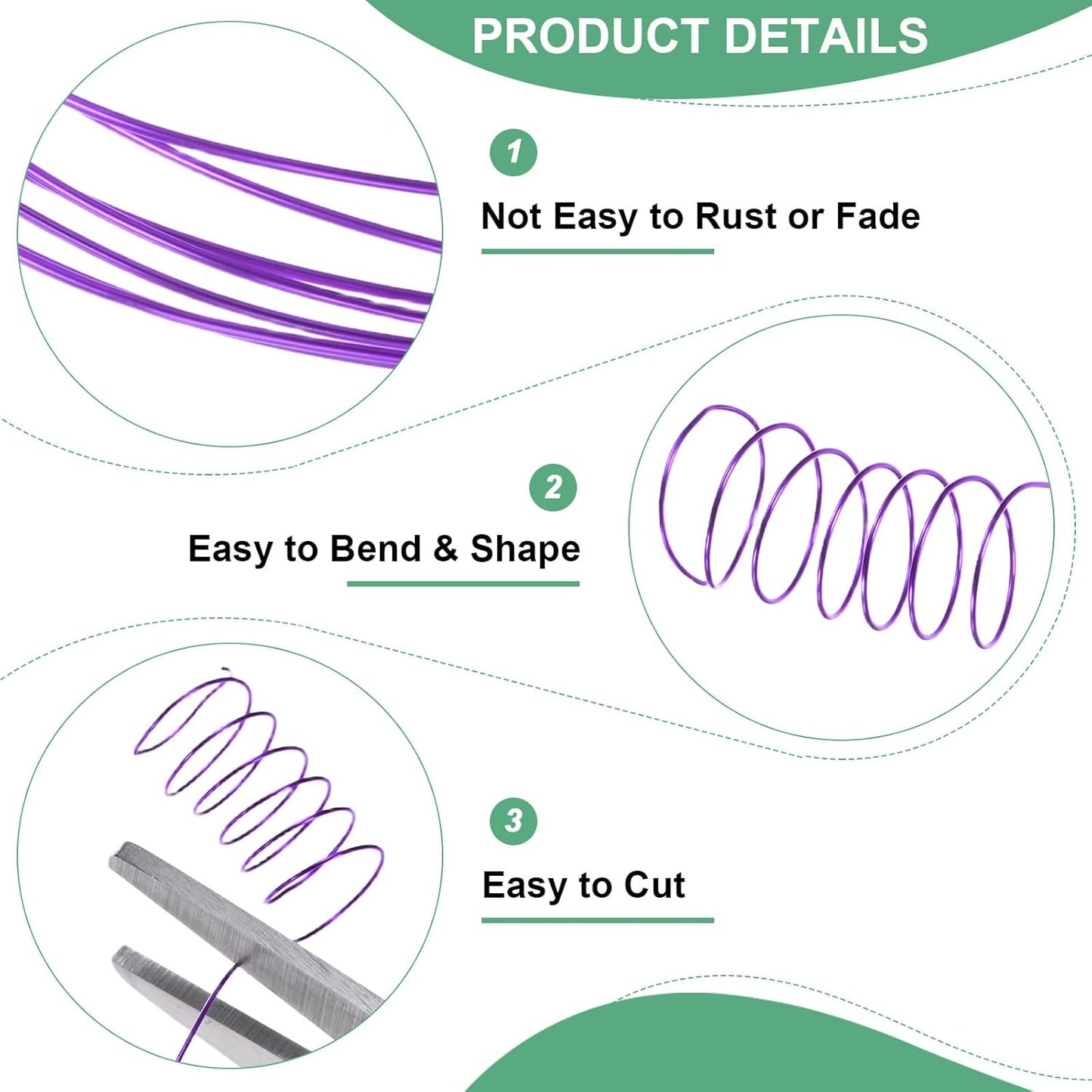 0.4mm Jewelry Wire, 26 Gauge 328FT Craft Wire Copper Beading Wire for Jewelry Making/Planting/Weaving/DIY Crafting, Soft Metal Wires [100M, Purple]