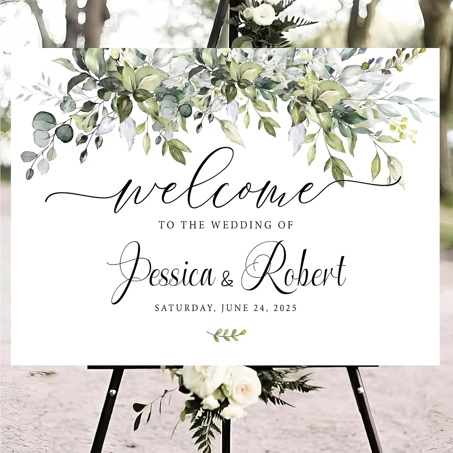 Generic Personalized Wedding Welcome Sign, Rustic, Modern, Plastic, 18x27 Inch, Wedding Decor, Indoor/Outdoor