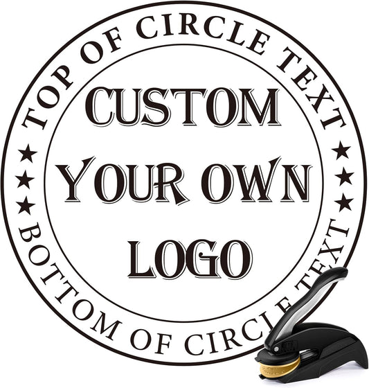 Custom Book Embosser Stamp - Personalized Business Company Seal with Your Own Logo (Logo)