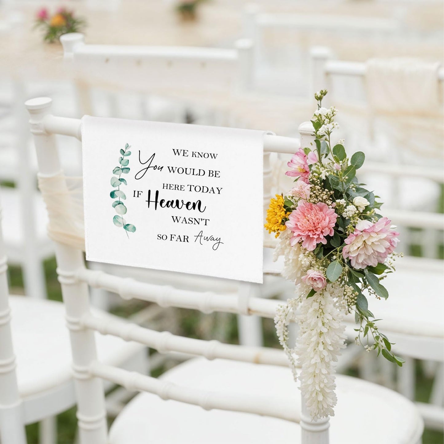 In Loving Memory Wedding Sign, If Heaven Wasn't so Far Away Reserved Chair Sign Pew Cloths Seating Placeholder, Wedding Decorations for Reception Celebrations Event (1 Pc)