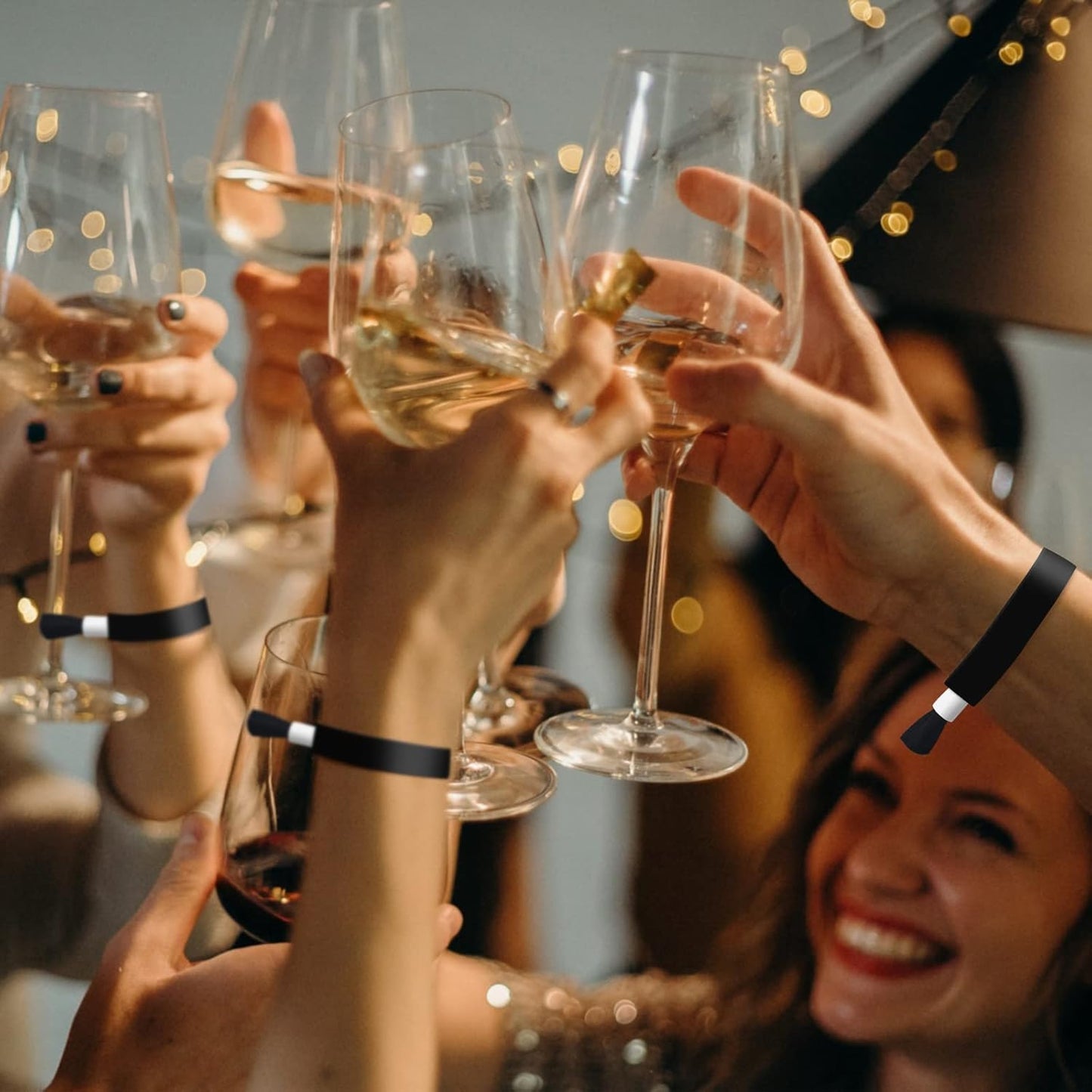 Green-Power America 100 Pcs Cloth Event Wristbands, Event Wristbands, Colored Wrist Bands for Events, for Lightweight Concert Wrist Strap for Activities, Party Bracelets for Events (Color : Black)