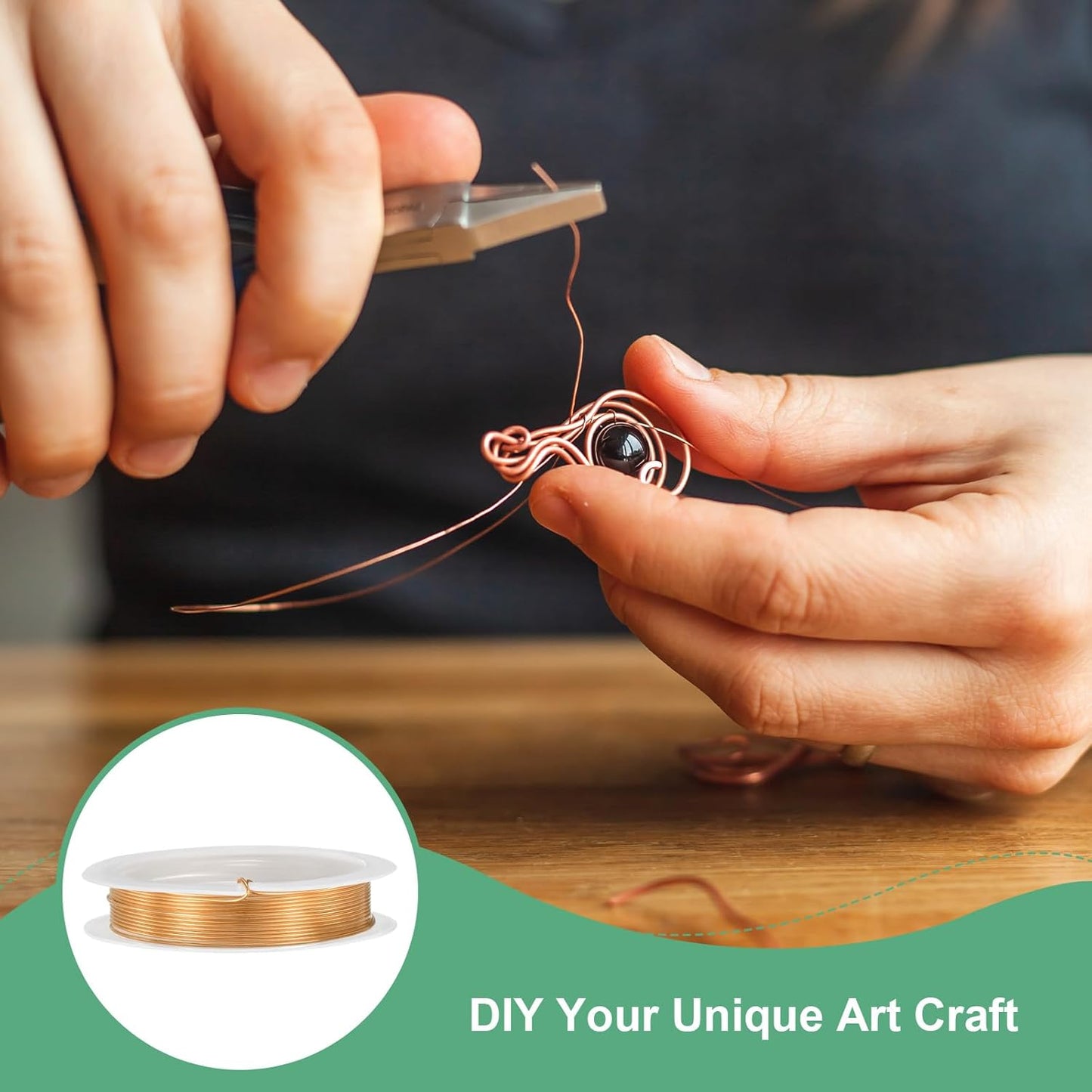 0.8 mm/20 Gauge Copper Wire for Jewelry Making, 7.5FT Copper Beading Craft Wire for Jewelry/Weaving/DIY Crafting/Planting, Color-Retaining [2.3 M, Copper Tone]