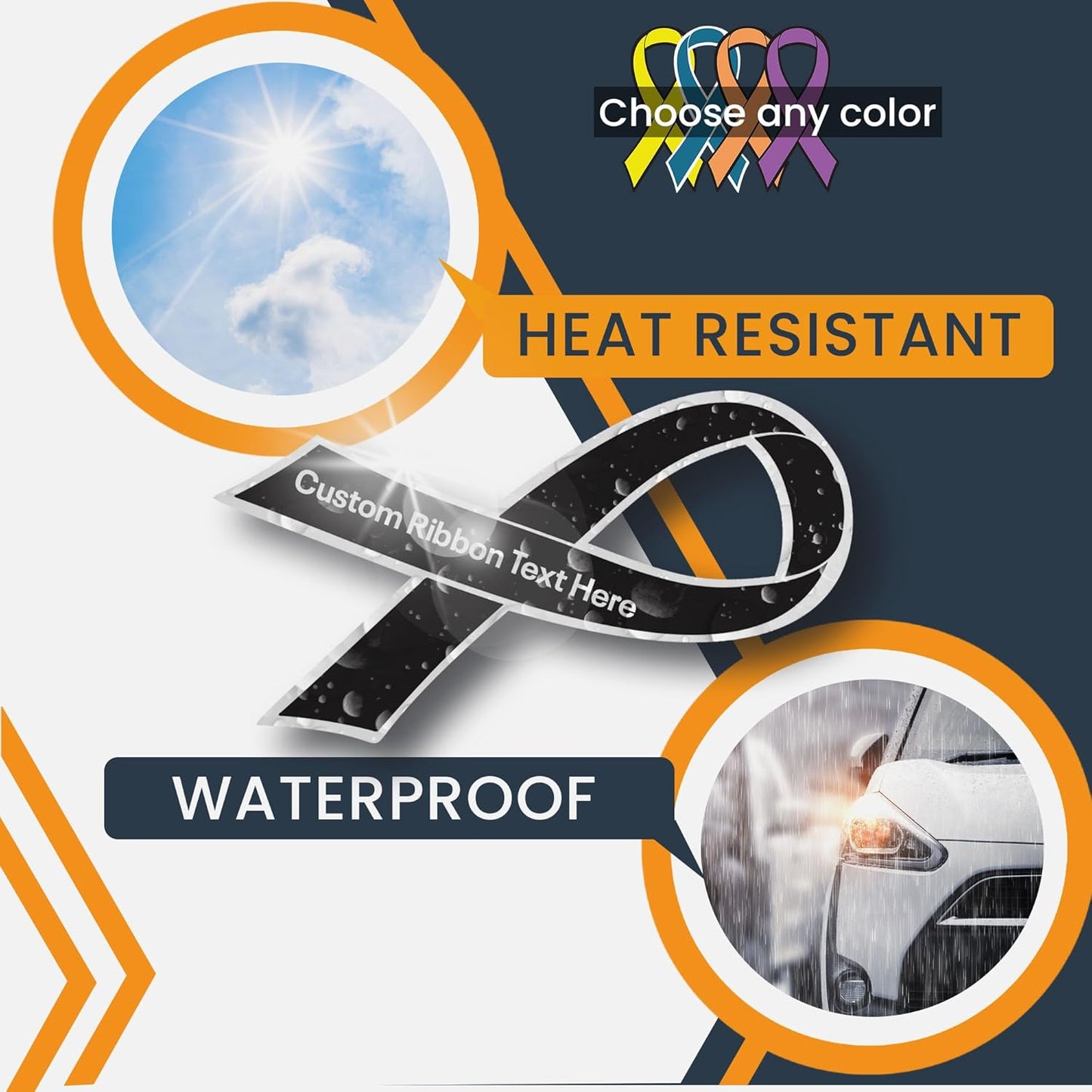 Magnet Me Up Custom Ribbon Magnet Decal, 7x3.5 Inches, Customizable Decal for Businesses, Personal Use, Choose Your Text, Magnetic Vinyl for Car, Truck, and Lockers, Bumper Magnet, Crafted in USA