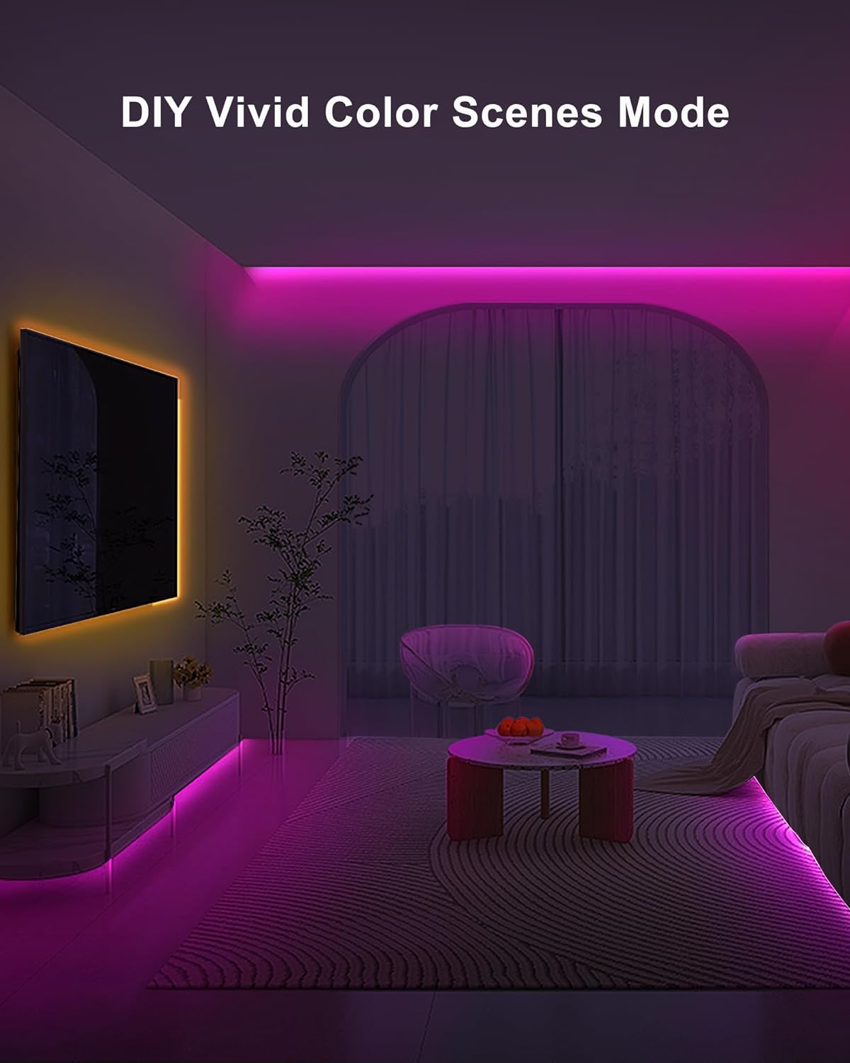 16.4ft Bluetooth RGB COB Led Strip Lights with Remote, Dimmable Smart App Led COB Light Strip, Color Changing Music Sync, Indoor RGB Led Lights for Bedroom, Home Decor, Party