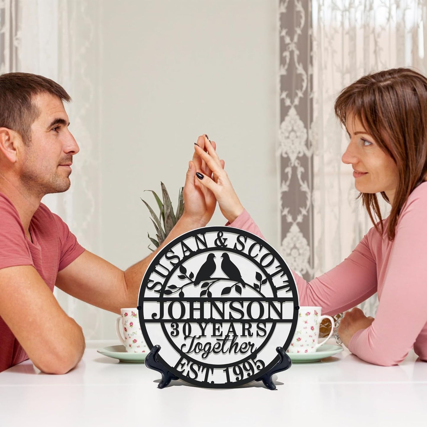 Personalized Christmas Gifts 2025 Best Housewarming Gifts Custom 50th or Any Year Wedding Anniversary Metal Sign Wedding Gifts Personalized Metal Name Signs Monogram Wall Decor