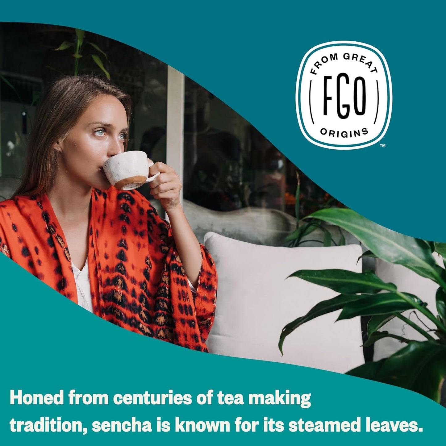 FGO Organic Sencha Green Tea, 100 Count, Eco-Conscious Tea Bags, Resealable Bag, Sourced From Japan, Packaging May Vary (Pack of 1)