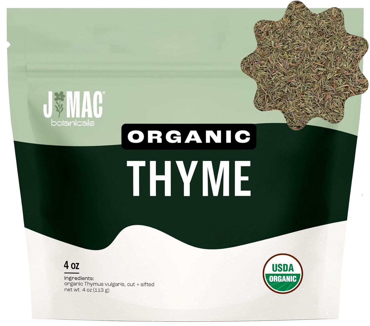 J Mac Botanicals Organic Thyme - 4 oz